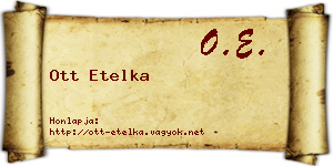 Ott Etelka névjegykártya